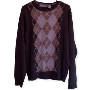 Oscar De La Renta Argyle Sweater Size Medium